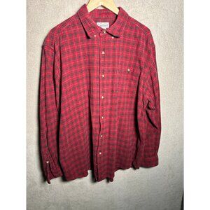 Carhartt Mens Red Plaid 100% Cotton Flannel Long Sleeve Shirt Top Size‎ 2XL